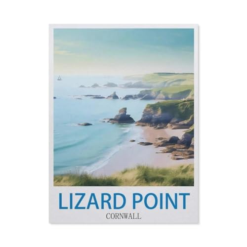 Lizard Point, Cornwall – Vintage Reiseplakate，Puzzles 1000 Teile für Erwachsene, Klassische Puzzle Jungen Mädchen Puzzle für Kinder Teenager Lernspiel Spielzeug（75x50cm）-DA84 von YYHMKBYY