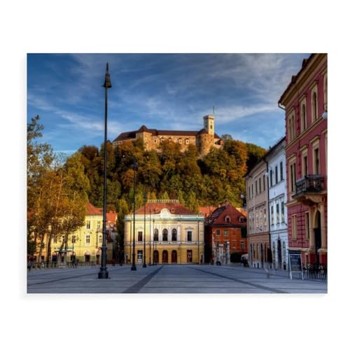 Ljubljana - Slovenien，1000 Teile Puzzles, Holz Craft, Hochwertiges Modernes Puzzle, DIY, Für Erwachsene Und Kinder Ab 12 Jahren（75x50cm）-AV84 von YYHMKBYY