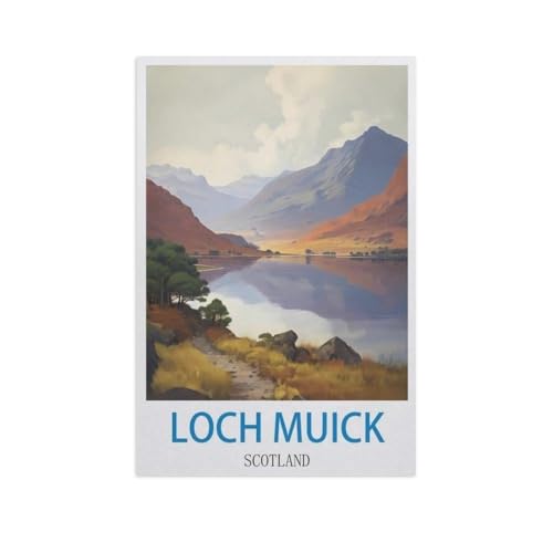 Loch Muick, Schottland，Puzzles 1000 Teile für Erwachsene, Klassische Puzzle Kinder Puzzle Herausfordernde Und Schwierige Rätsel für Erwachsene Und Jugendliche（38x26cm）-FZ15 von YYHMKBYY
