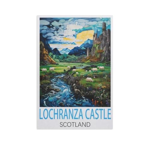 Lochranza Castle Schottland，1000 Stück Erwachsene Holz Landschaft Puzzles Für Kinder Lernspielzeug Geschenke（75x50cm）-FR20 von YYHMKBYY