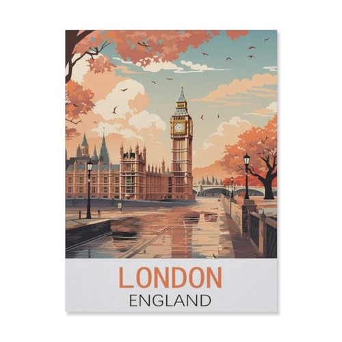 London, England，Puzzle 1000 Teile Holz Puzzle Geeignet Für Erwachsene Kinder Familien Stressabbau Puzzlespiele（75x50cm）-FL100 von YYHMKBYY