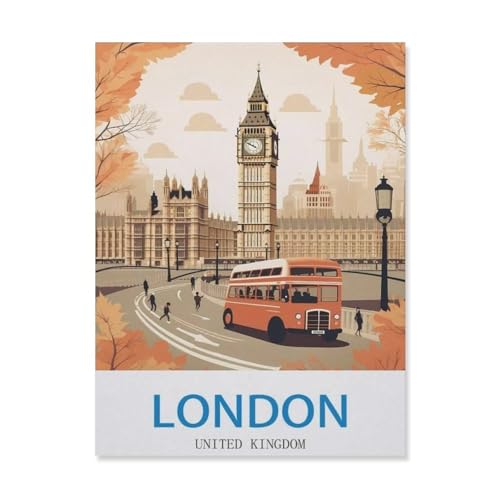 London Vereinigtes Königreich, Puzzle 1000 Teile für Erwachsene, klassisches Puzzle, Kinderpuzzle, herausfordernde und schwierige Puzzles für Erwachsene und Jugendliche (50 x 70 cm), EJ51 von YYHMKBYY