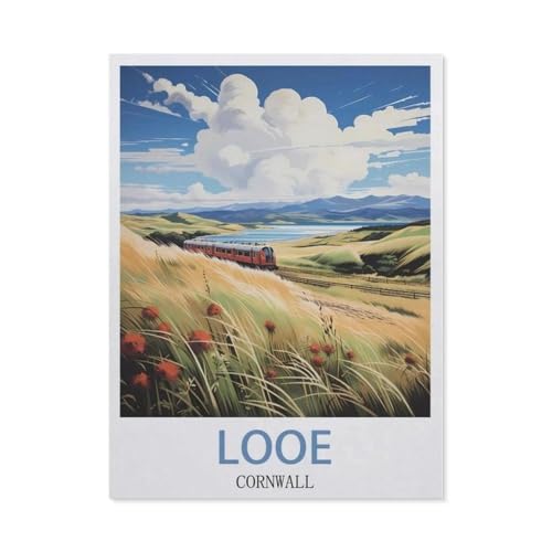 Looe Cornwall Vintage Reiseplakate，Puzzles 1000 Teile für Erwachsene, Klassische Puzzle Kinder Puzzle Herausfordernde Und Schwierige Rätsel für Erwachsene Und Jugendliche（75x50cm）-CF60 von YYHMKBYY