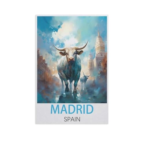 Madrid, Spanien，Papier Puzzle 1000 Teile Spielzeug Für Erwachsene Dekompressionsspiel（38x26cm）-FO18 von YYHMKBYY