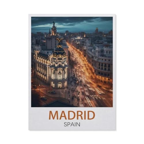 Madrid Spanien，Papier Puzzle 1000 Teile Spielzeug Für Erwachsene Dekompressionsspiel（38x26cm）-EY6 von YYHMKBYY