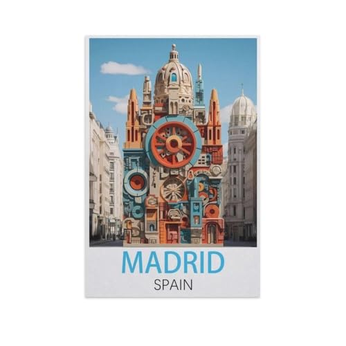 Madrid Spanien，Puzzles 1000 Teile für Erwachsene, Klassische Puzzle Jungen Mädchen Puzzle für Kinder Teenager Lernspiel Spielzeug（75x50cm）-FT99 von YYHMKBYY