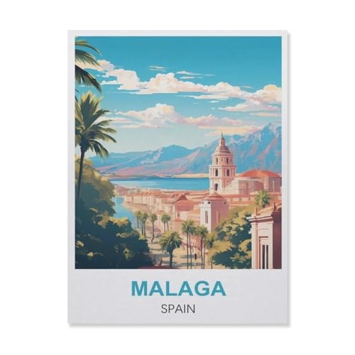 Malaga Spanien，Papier Puzzle 1000 Teile Spielzeug Für Erwachsene Dekompressionsspiel（38x26cm）-ER55 von YYHMKBYY