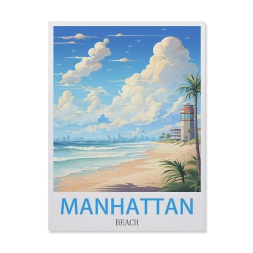 Manhattan Beach，Holz Puzzle 1000 Teile Spielzeug Für Erwachsene Dekompressionsspiel（75x50cm）-FG12 von YYHMKBYY