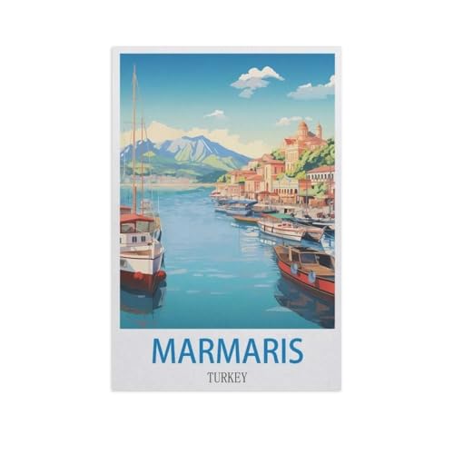 Marmaris, Türkei，Puzzle 1000 Teile für Erwachsene, Klassische Puzzle Teenager Jungen Mädchen Puzzle Puzzles Spiele Pädagogisches Geschenk Home Decor（38x26cm）-FZ11 von YYHMKBYY
