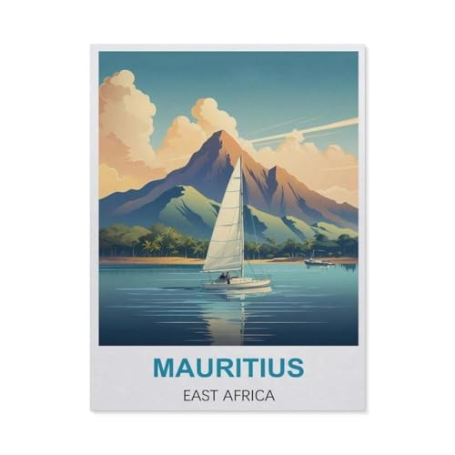 Mauritius Ostafrika, Vintage-Reiseposter，Puzzle 1000 Teile Papier Puzzle Geeignet Für Erwachsene Kinder Familien Stressabbau Puzzlespiele（50x70cm）-BI20 von YYHMKBYY