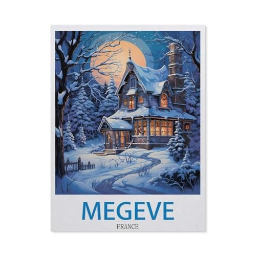 Megeve, Frankreich, Puzzle, 1000 Teile, Papierpuzzle, Lernspielzeug für Kinder und Erwachsene, Geburtstagsgeschenk (50 x 70 cm) -EB22 von YYHMKBYY