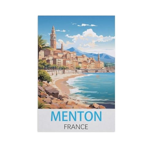 Menton Frankreich，Puzzles 1000 Teile für Erwachsene, Klassische Puzzle Jungen Mädchen Puzzle für Kinder Teenager Lernspiel Spielzeug（75x50cm）-FQ34 von YYHMKBYY