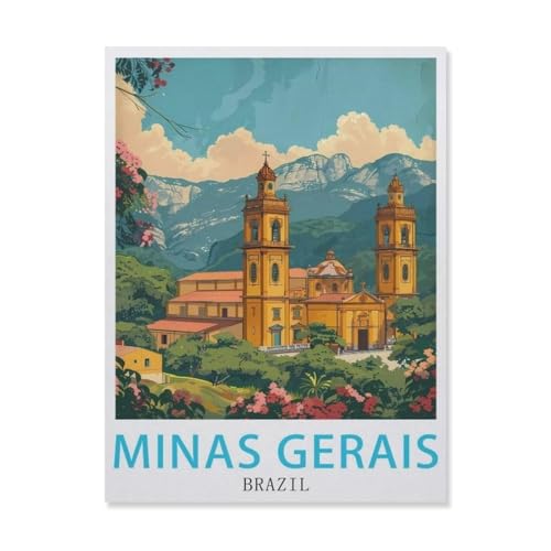 Minas Gerais, Brasilien，Puzzle 1000 Teile Holz Puzzle Geeignet Für Erwachsene Kinder Familien Stressabbau Puzzlespiele（75x50cm）-DQ33 von YYHMKBYY