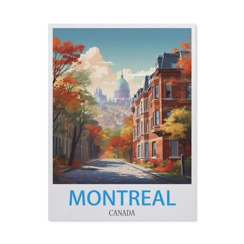 Montreal Kanada Vintage Reiseplakat，Puzzles 1000 Teile für Erwachsene, Klassische Puzzle Jungen Mädchen Puzzle für Kinder Teenager Lernspiel Spielzeug（38x26cm）-BX52 von YYHMKBYY