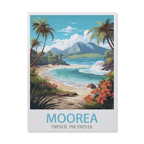 Moorea, Französisch-Polynesien, Strand, Puzzle, 1000 Teile für Erwachsene, Kinder, Papierpuzzle, Unterhaltung, Basteln, Spielzeug, kreative Familienspiele (50 x 70 cm) - DU61 von YYHMKBYY