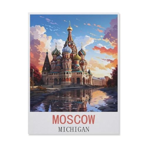 Moskau, Michigan，Papier Puzzle 1000 Teile Spielzeug Für Erwachsene Dekompressionsspiel（50x70cm）-FN45 von YYHMKBYY