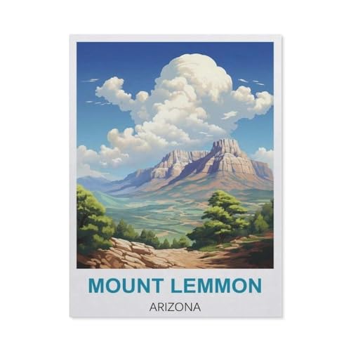 Mount Lemmon Arizona Vintage Reiseplakat，Puzzle 1000 Teile Holz Puzzle Erwachsene Kinder Lernspielzeug Familie Dekompressionsspiel（75x50cm）-CB97 von YYHMKBYY