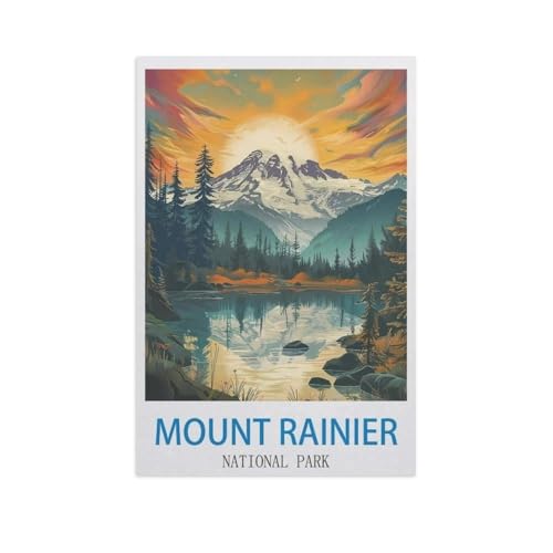 Mount Rainier Nationalpark，Puzzle 1000 Teile Holz Puzzle Geeignet Für Erwachsene Kinder Familien Stressabbau Puzzlespiele（75x50cm）-GC12 von YYHMKBYY