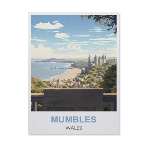 Mumbles Wales, Puzzle-Spiel aus Holz, 1000 Teile, geeignet für Erwachsene, Kinder, Familien, Stressabbau, Puzzle-Spiele (75 x 50 cm) - ER42 von YYHMKBYY