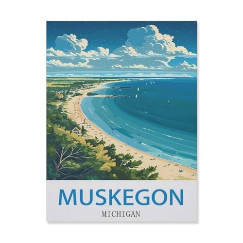 Muskegon, Michigan，Papier Puzzle 1000 Teile Spielzeug Für Erwachsene Dekompressionsspiel（38x26cm）-DO83 von YYHMKBYY
