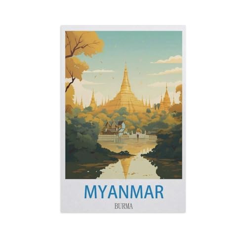 Myanmar, Burma，Holz Puzzle 1000 Teile Spielzeug Für Erwachsene Dekompressionsspiel（75x50cm）-GD60 von YYHMKBYY