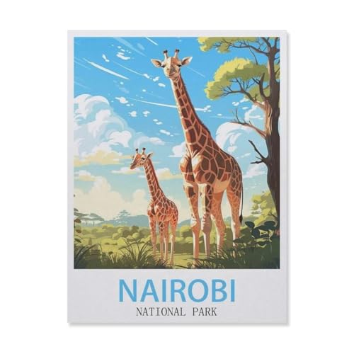 Nairobi Nationalpark, Kenia, Baum，Puzzles 1000 Teile für Erwachsene, Klassische Puzzle Jungen Mädchen Puzzle für Kinder Teenager Lernspiel Spielzeug（38x26cm）-DU64 von YYHMKBYY