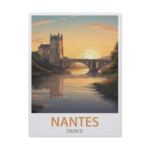 Nantes France，Puzzles 1000 Teile für Erwachsene, Klassische Puzzle Jungen Mädchen Puzzle für Kinder Teenager Lernspiel Spielzeug（75x50cm）-GM33 von YYHMKBYY