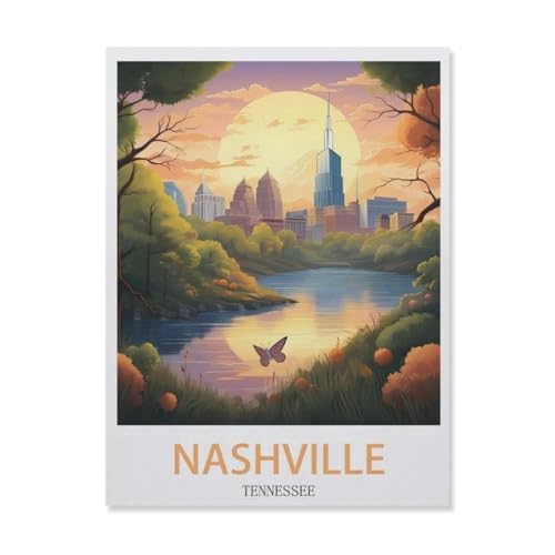 Nashville, Tennessee，Holz Landscape Puzzle, Jigsaw Puzzles 1000 Pieces, for Adult Kids Decompression Puzzle Nice Gifts（75x50cm）-EI56 von YYHMKBYY