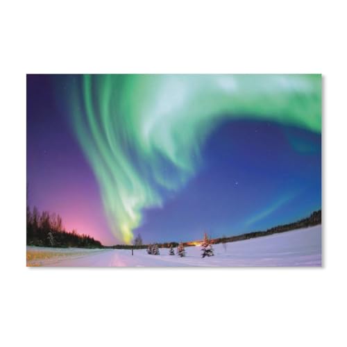 Natürliche Landschaft, Schnee, Nacht，Puzzle 1000 Teile Holz Puzzle Erwachsene Kinder Lernspielzeug Familie Dekompressionsspiel(75x50cm-G10 von YYHMKBYY