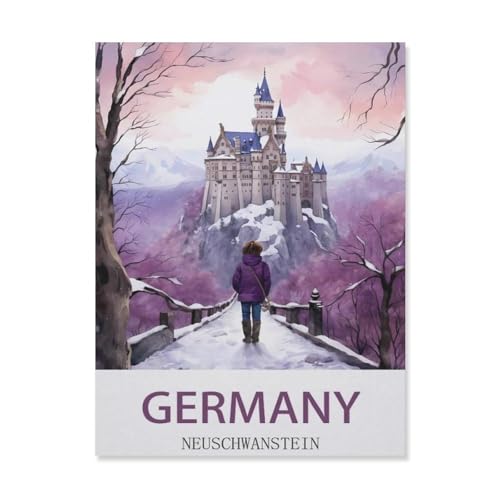 Neuschwanstein, Deutschland，Puzzle 1000 Teile Holz Puzzle Erwachsene Kinder Lernspielzeug Familie Dekompressionsspiel（75x50cm）-EF59 von YYHMKBYY