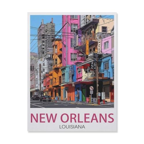 New Orleans, Louisiana, USA, Straße，Puzzle 1000 Teile Erwachsene Kinde Spaß Lernspielzeug Geschenke（38x26cm）-DV51 von YYHMKBYY
