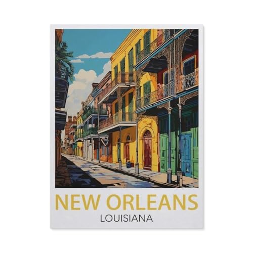 New Orleans Louisiana，Puzzle 1000 Teile Holz Puzzle Erwachsene Kinder Lernspielzeug Familie Dekompressionsspiel（75x50cm）-EU45 von YYHMKBYY