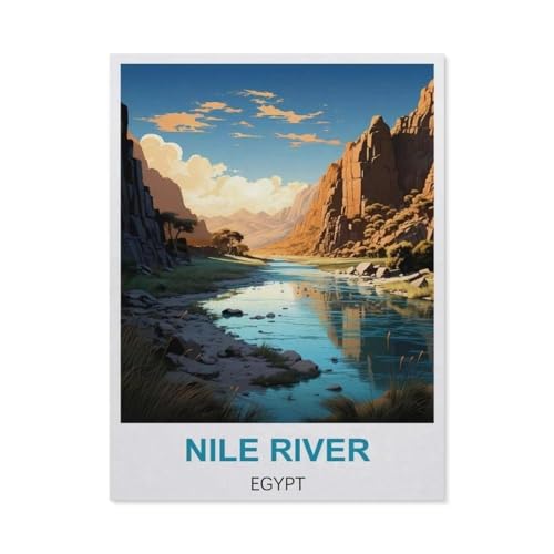 Nilfluss-Ägypten，3D Puzzle 1000 Stück, Holz Montiert DIY Puzzle Montage Spielzeug Für Kinder, Holz Puzzle Holz Geschenk（75x50cm）-BI21 von YYHMKBYY