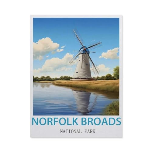 Norfolk Broads National Park, England，Holz Puzzle 1000 Teile Spielzeug Für Erwachsene Dekompressionsspiel（75x50cm）-BP23 von YYHMKBYY