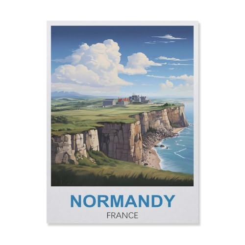 Normandie Frankreich，1000 Teile Puzzle Erwachsene Dekompressionsspielzeug Erwachsene Ideales Pädagogisches Puzzle Erwachsene Spiele Geschenk（38x26cm）-GL70 von YYHMKBYY