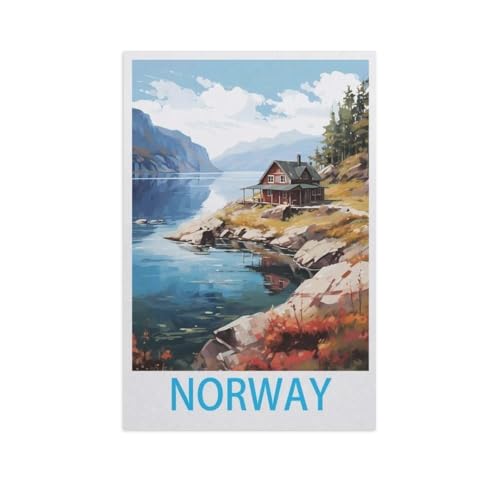 Norwegen，Puzzles, 1000-teiliges Puzzle Für Erwachsene Und Kinder Ab 10 Jahren（38x26cm）-GJ39 von YYHMKBYY