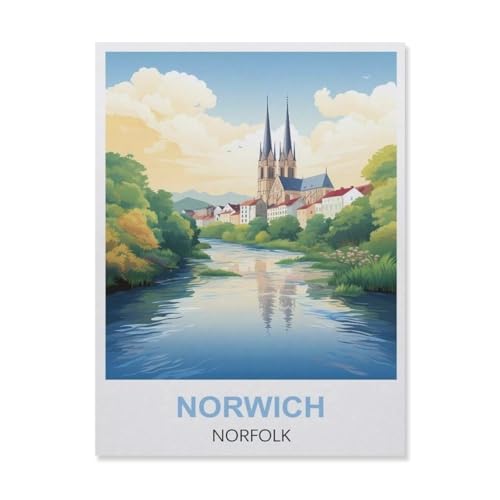 Norwich Norfolk，Puzzle 1000 Teile Holz Puzzle Geeignet Für Erwachsene Kinder Familien Stressabbau Puzzlespiele（75x50cm）-EQ83 von YYHMKBYY