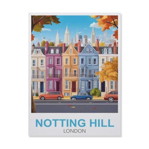 Notting Hill London, Puzzle aus Papier, 1000 Teile, Lernspielzeug, Familien-Dekompressionsspiel (50 x 70 cm), FD74 von YYHMKBYY