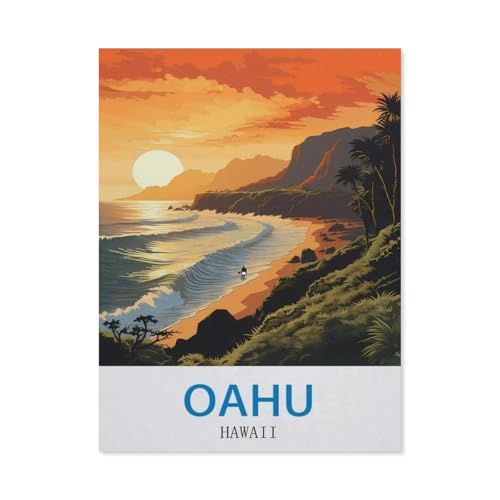 Oahu, Hawaii，Papier Puzzle 1000 Teile Spielzeug Für Erwachsene Dekompressionsspiel（38x26cm）-CK5 von YYHMKBYY