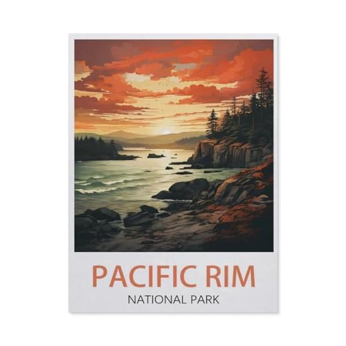Pacific Rim National Park Vintage-Reiseposter，Puzzles 1000 Teile für Erwachsene, Klassische Puzzle Jungen Mädchen Puzzle für Kinder Teenager Lernspiel Spielzeug（75x50cm）-AM9 von YYHMKBYY