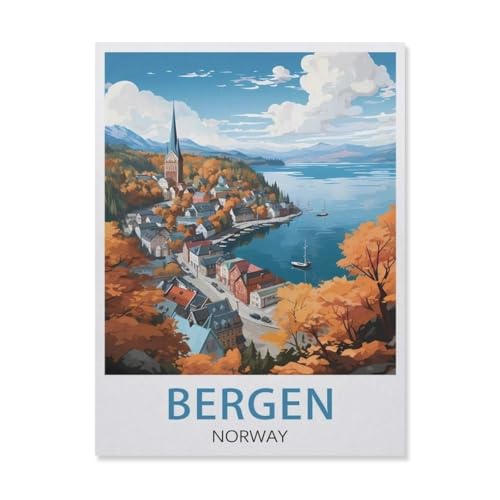 Papier Jigsaw Puzzle 1000 Stück，Bergen, Norwegen，Erwachsene Kinder Spielzeug Dekompressionsspiel（38x26cm）-DR98 von YYHMKBYY