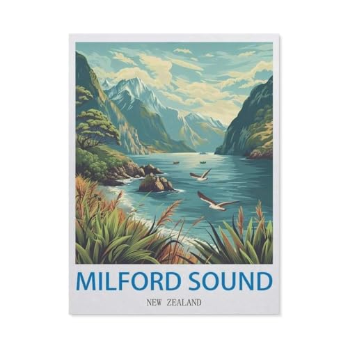 Papier Jigsaw Puzzle 1000 Stück，Milford Sound, Neuseeland，Erwachsene Kinder Spielzeug Dekompressionsspiel（50x70cm）-CI79 von YYHMKBYY