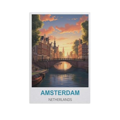 Papier Puzzle 1000 Stück，Amsterdam, Niederlande，Erwachsene Kinder Spielzeug Dekompression Spiel（50x70cm）-GI86 von YYHMKBYY