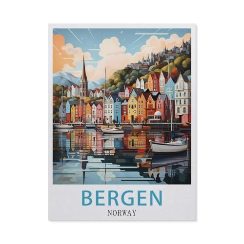 Papier Puzzle 1000 Stück，Bergen Norwegen，Lernspielzeug Für Erwachsene Geburtstagsgeschenk（38x26cm）-EY93 von YYHMKBYY