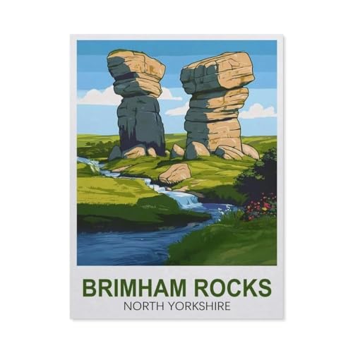 Papier Puzzle 1000 Stück，Brimham Rocks North Yorkshire，Puzzles Lernspielzeug Für Erwachsene Geburtstagsgeschenk（50x70cm）-FB93 von YYHMKBYY