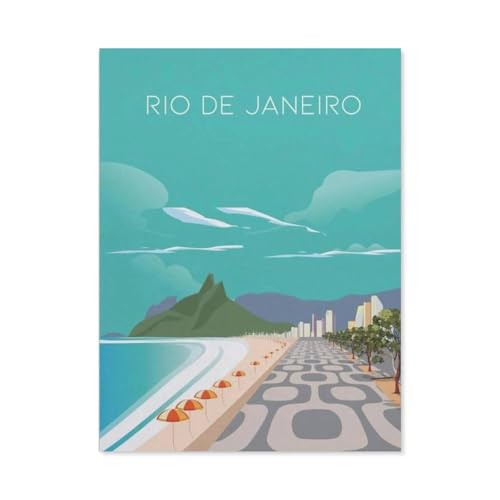 Papier Puzzle 1000 Stück，Rio de Janeiro Vintage-Reise-Poster，Puzzles Lernspielzeug Für Erwachsene Geburtstagsgeschenk（50x70cm）-AK18 von YYHMKBYY