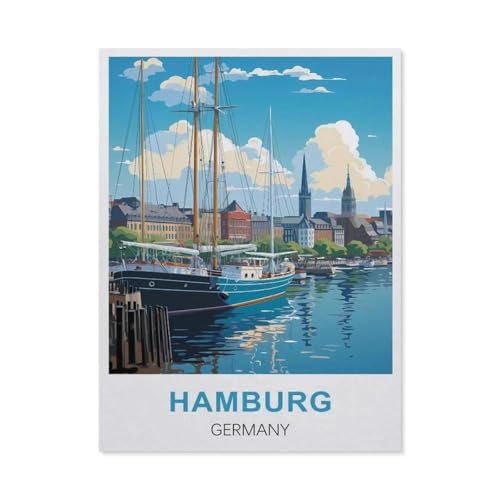 Papier Puzzle Puzzle 1000 Stück，Hamburg, Deutschland，Puzzles Lernspielzeug Für Erwachsene Geburtstagsgeschenk Home Decoration（38x26cm）-DY2 von YYHMKBYY