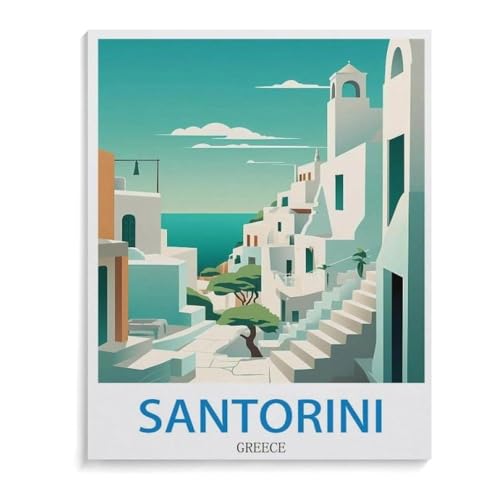 Papier Puzzle Puzzle 1000 Stück，Santorin, Griechenland，Puzzles Lernspielzeug Für Erwachsene Geburtstagsgeschenk Home Decoration（38x26cm）-L99 von YYHMKBYY