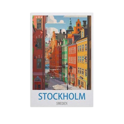 Papier Puzzle Puzzle 1000 Stück，Stockholm, Schweden，Puzzles Lernspielzeug Für Erwachsene Geburtstagsgeschenk Home Decoration（38x26cm）-GC48 von YYHMKBYY
