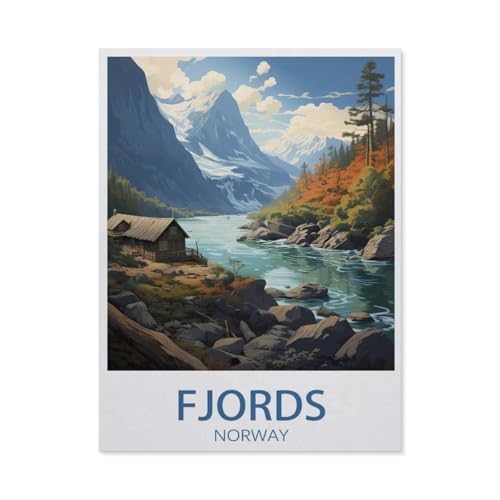 Papierpuzzle Puzzle 1000 Stück，Fjorde, Norwegen,Berg，Lernspielzeug Für Erwachsene Geburtstagsgeschenk Dekoration（38x26cm）-AM59 von YYHMKBYY